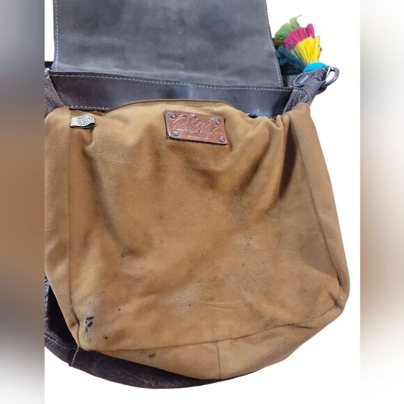 Patricia Nash Brown Leather Messenger Bag In Preloved CONDITION - Picture 12 of 14